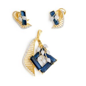 Sapphire Bloom Pendant Set