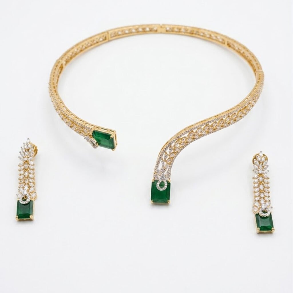 Emerald Diamond Hasli Set